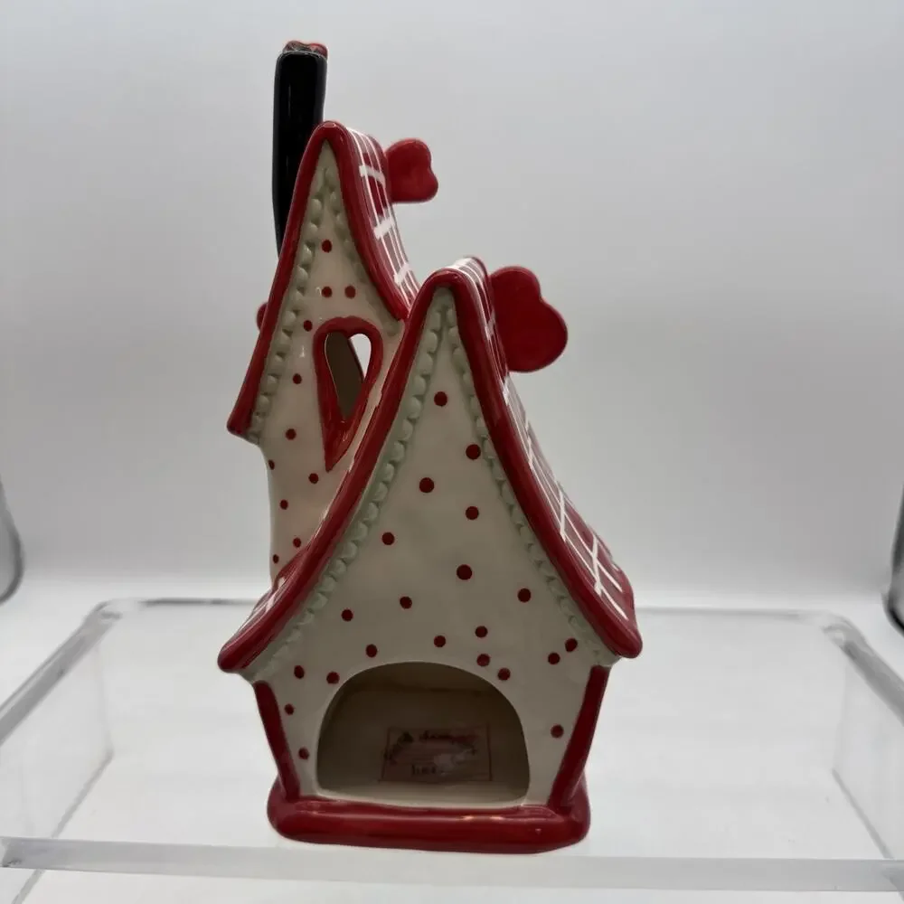 Blue Sky Clayworks “ Love Cats” Valentine Tea Light Cottage